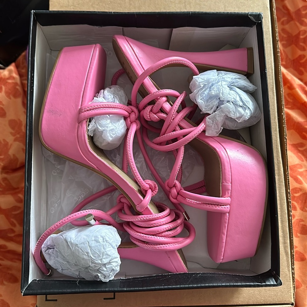Pink EGO platform heels